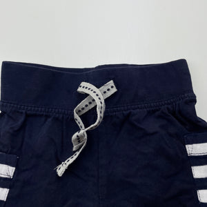 Boys Dymples, navy lightweight cotton shorts, elasticated, EUC, size 00,  