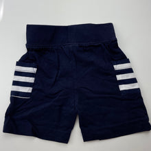 Load image into Gallery viewer, Boys Dymples, navy lightweight cotton shorts, elasticated, EUC, size 00,  