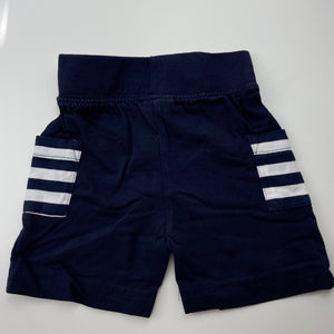 Boys Dymples, navy lightweight cotton shorts, elasticated, EUC, size 00,  
