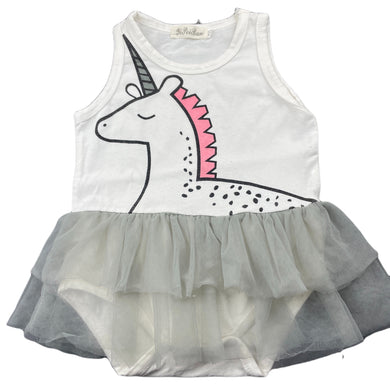 Girls Yi Pei Ban, tutu romper, unicorn, GUC, size 00,  