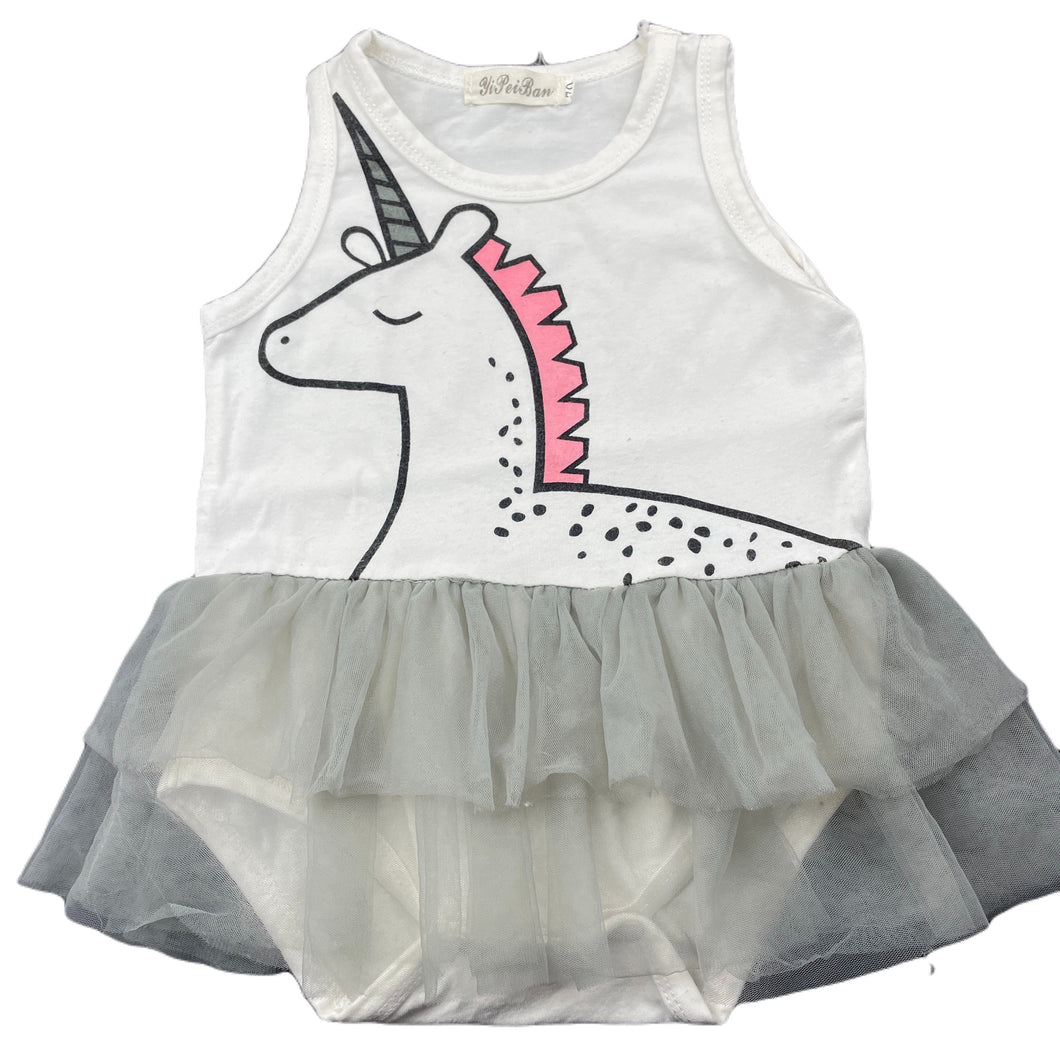 Girls Yi Pei Ban, tutu romper, unicorn, GUC, size 00,  