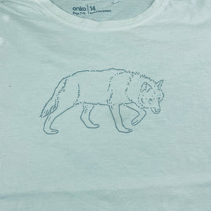 Boys Anko, white cotton t-shirt / top, wolf, FUC, size 14,  