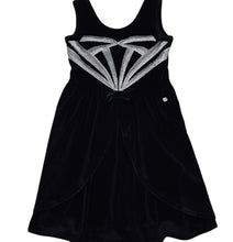 Load image into Gallery viewer, Girls Tutus &amp; Tambourines, black velvet &amp; sequin party dress, EUC, size 10, L: 74cm