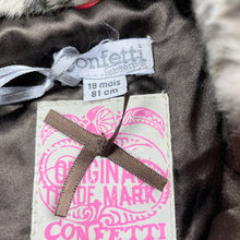 Load image into Gallery viewer, Girls Confetti, faux fur jacket / coat, detachable hood, L: 38cm, EUC, size 1-2,  