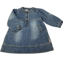 Load image into Gallery viewer, Girls OUCH, blue denim casual dress, GUC, size 1, L: 42cm