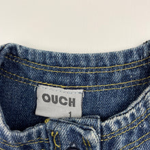 Load image into Gallery viewer, Girls OUCH, blue denim casual dress, GUC, size 1, L: 42cm