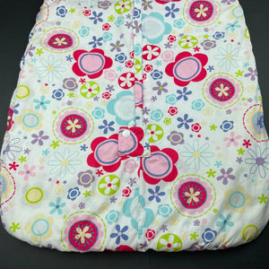 Girls Grobag, floral wadded cotton sleeping bag, L: 84cm, no labels (approx 2.5 Tog), FUC, size 0-1,  
