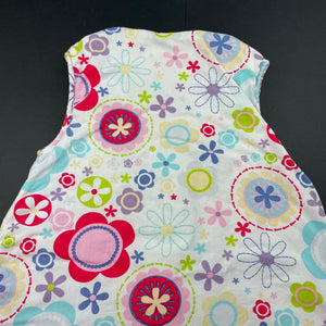 Girls Grobag, floral wadded cotton sleeping bag, L: 84cm, no labels (approx 2.5 Tog), FUC, size 0-1,  