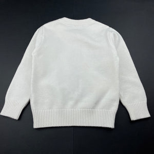 Boys JMBEAR, soft feel knitted sweater / jumper, no size, armpit to armpit: 30cm, shoulder to cuff: 32cm, GUC, size 3-4,  