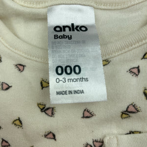 Girls Anko, soft organic cotton romper, EUC, size 000,  