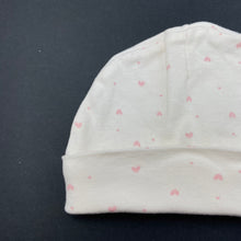 Load image into Gallery viewer, Girls cream, cotton hat / beanie, EUC, size 000-00,  