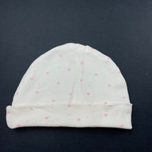 Load image into Gallery viewer, Girls cream, cotton hat / beanie, EUC, size 000-00,  