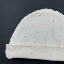 Load image into Gallery viewer, Girls cream, cotton hat / beanie, EUC, size 000-00,  