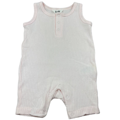 Girls Cotton On, pink ribbed cotton romper, FUC, size 00,  