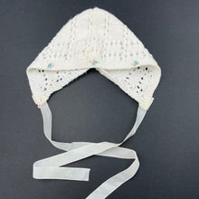 Load image into Gallery viewer, Girls hand made, knitted bonnet / hat, FUC, size 0000-000,  