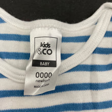 Load image into Gallery viewer, unisex Kids &amp; Co, striped soft cotton bodysuit / romper, EUC, size 0000,  