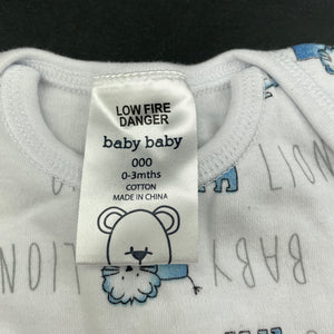unisex Baby Baby, soft cotton bodysuit / romper, EUC, size 000,  