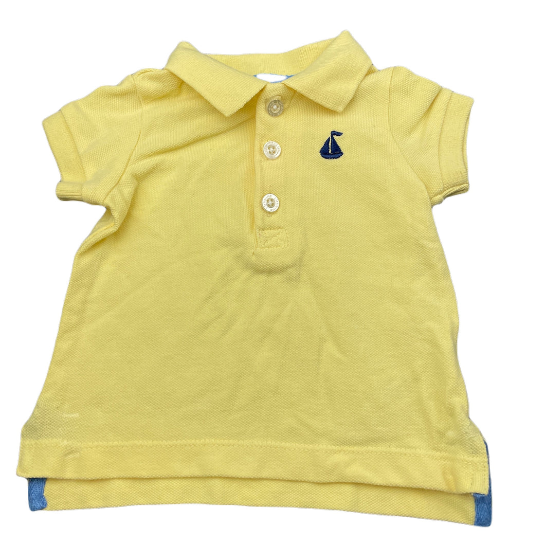 Boys Little Me, yellow cotton polo shirt top, EUC, size 6 months,  
