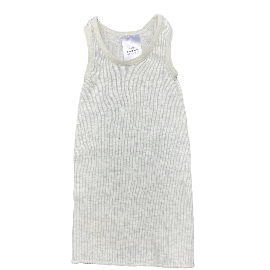 unisex Target, grey marle ribbed cotton singlet top, EUC, size 0000,  