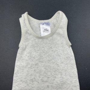 unisex Target, grey marle ribbed cotton singlet top, EUC, size 0000,  