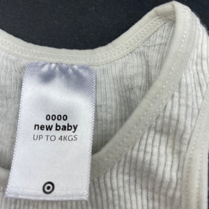 unisex Target, grey marle ribbed cotton singlet top, EUC, size 0000,  