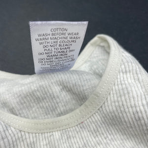 unisex Target, grey marle ribbed cotton singlet top, EUC, size 0000,  