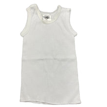Load image into Gallery viewer, unisex Baby Berry, white ribbed cotton singlet top, EUC, size 0000,  