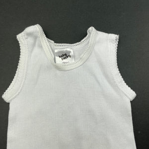 unisex Baby Berry, white ribbed cotton singlet top, EUC, size 0000,  