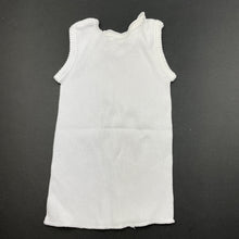 Load image into Gallery viewer, unisex Baby Berry, white ribbed cotton singlet top, EUC, size 0000,  