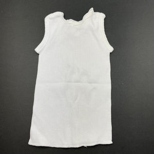 unisex Baby Berry, white ribbed cotton singlet top, EUC, size 0000,  