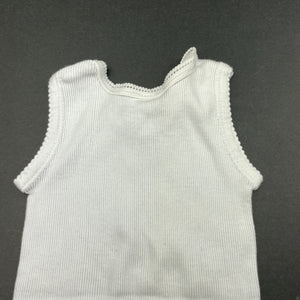 unisex Baby Berry, white ribbed cotton singlet top, EUC, size 0000,  