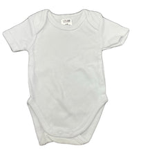 Load image into Gallery viewer, unisex Baby Berry, white cotton bodysuit / romper, EUC, size 0000,  