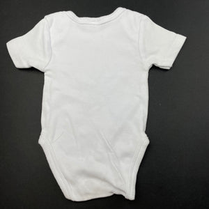 unisex Baby Berry, white cotton bodysuit / romper, EUC, size 0000,  