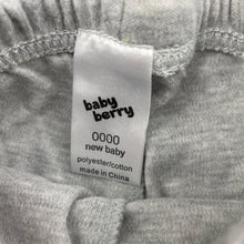 Load image into Gallery viewer, unisex Baby Berry, grey footed leggings / bottoms, elasticated, EUC, size 0000,  