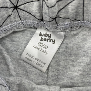 unisex Baby Berry, grey leggings / bottoms, elasticated, EUC, size 0000,  