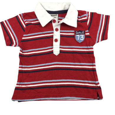 Dymples red cotton polo shirt / tee, size 00, Pre-loved