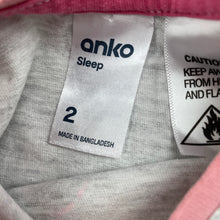 Load image into Gallery viewer, Girls Anko, grey marle pyjama t-shirt / top, FUC, size 2,  