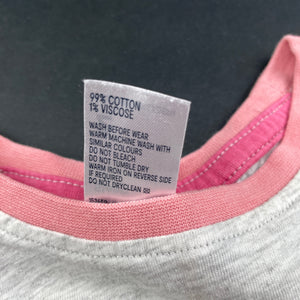 Girls Anko, grey marle pyjama t-shirt / top, FUC, size 2,  
