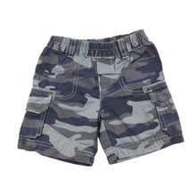 Load image into Gallery viewer, Target blue cotton camo print cargo shorts, elasticated, size 00, Pre-loved