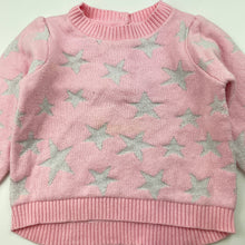 Load image into Gallery viewer, Girls Target, pink &amp; silver sweater / jumper, FUC, size 000,  
