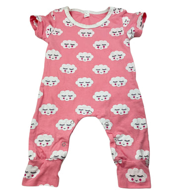 Girls Pink Heart, romper, clouds, GUC, size 00,  