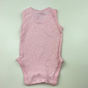 Girls Anko, pink cotton singletsuit / romper, EUC, size 000,  