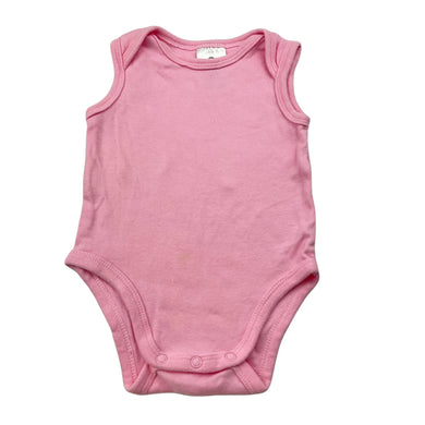 Girls Dymples, pink cotton bodysuit / romper, FUC, size 000,  