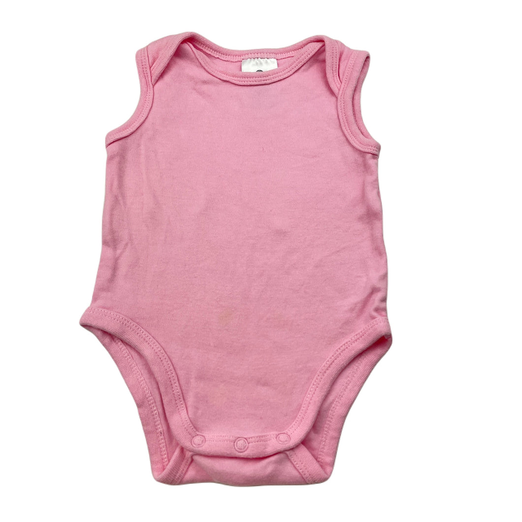 Girls Dymples, pink cotton bodysuit / romper, FUC, size 000,  