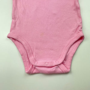 Girls Dymples, pink cotton bodysuit / romper, FUC, size 000,  
