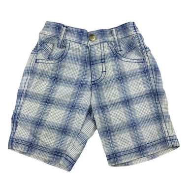 Target blue check cotton shorts, elasticated, size 00, Pre-loved