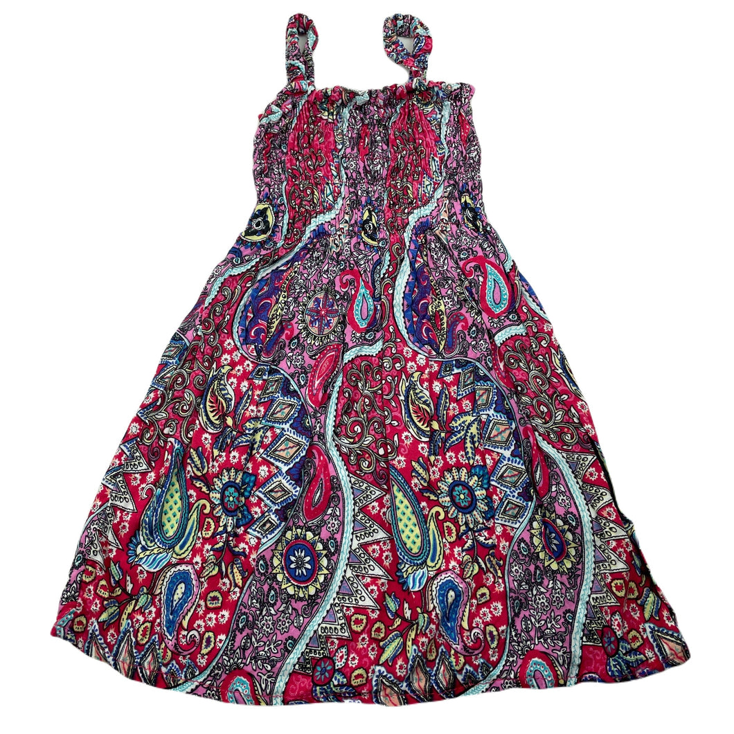 Girls hand made, lightweight cotton summer dress, GUC, size 0-1, L: 48cm