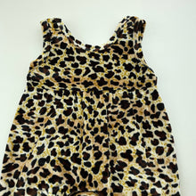 Load image into Gallery viewer, Girls velour, leopard print overalls / romper, EUC, size 00,  