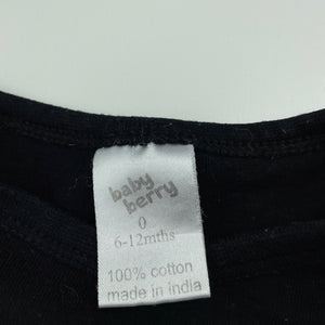 Girls Baby Berry, black cotton long sleeve top, FUC, size 0,  