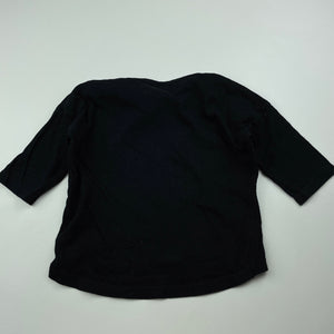 Girls Baby Berry, black cotton long sleeve top, FUC, size 0,  